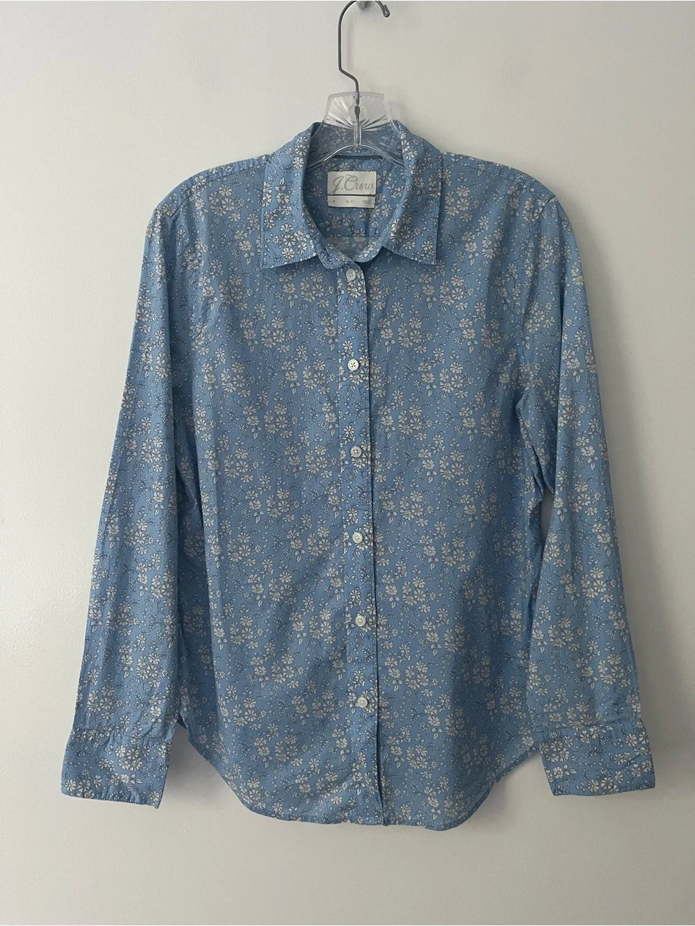 J Crew Liberty Of London Slim Fit Blue Floral Button Up Shirt 8